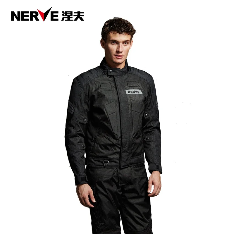 Nerve Motorcycle Jacket for Man Four Seasons Waterproof Fall Prevention Keep Warm Breathable Polyester Motorcycle Riding Jacket