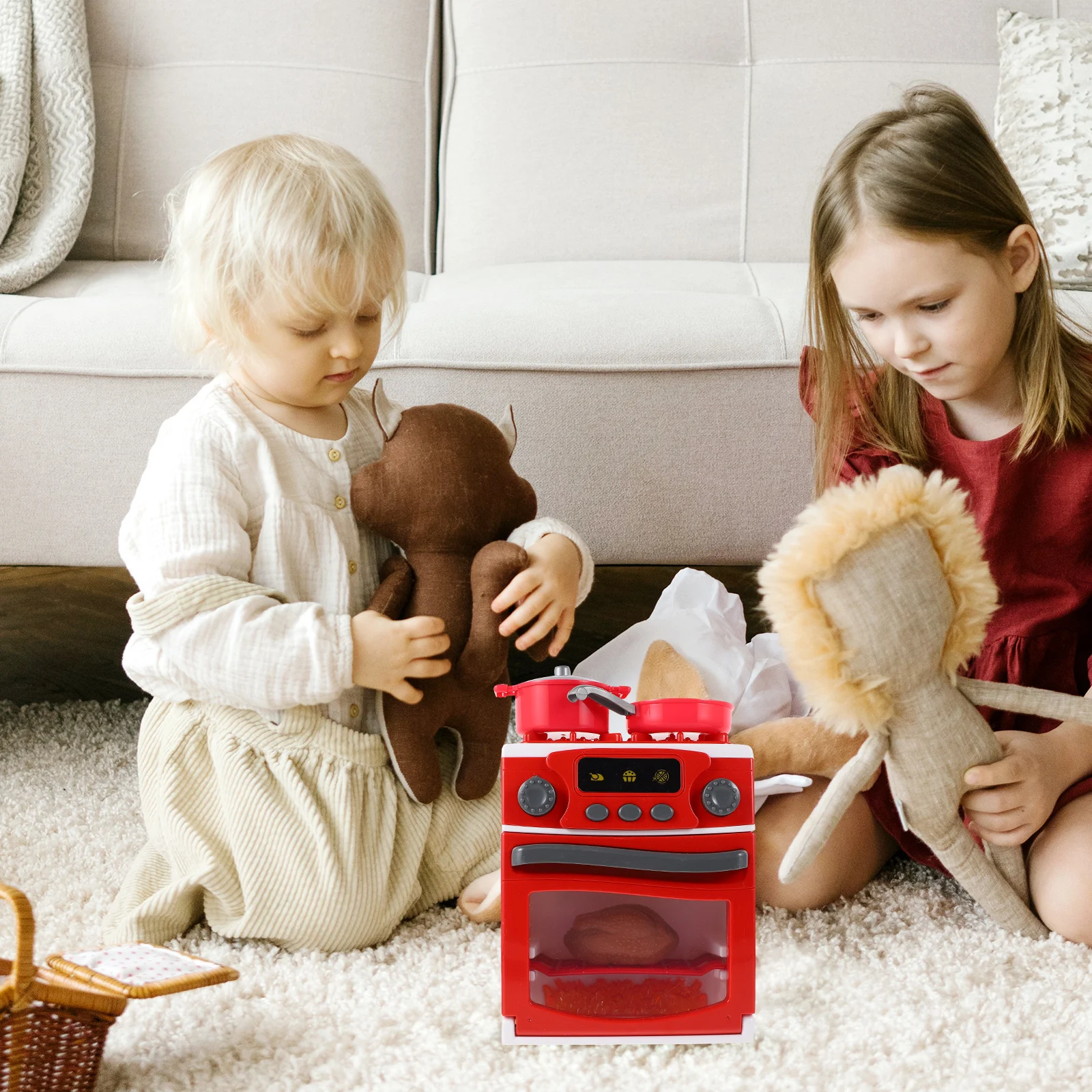 Grand poêle d'éclairage et de musique, jouet de cuisine pour tout-petits, jouets de cuisine en plastique
