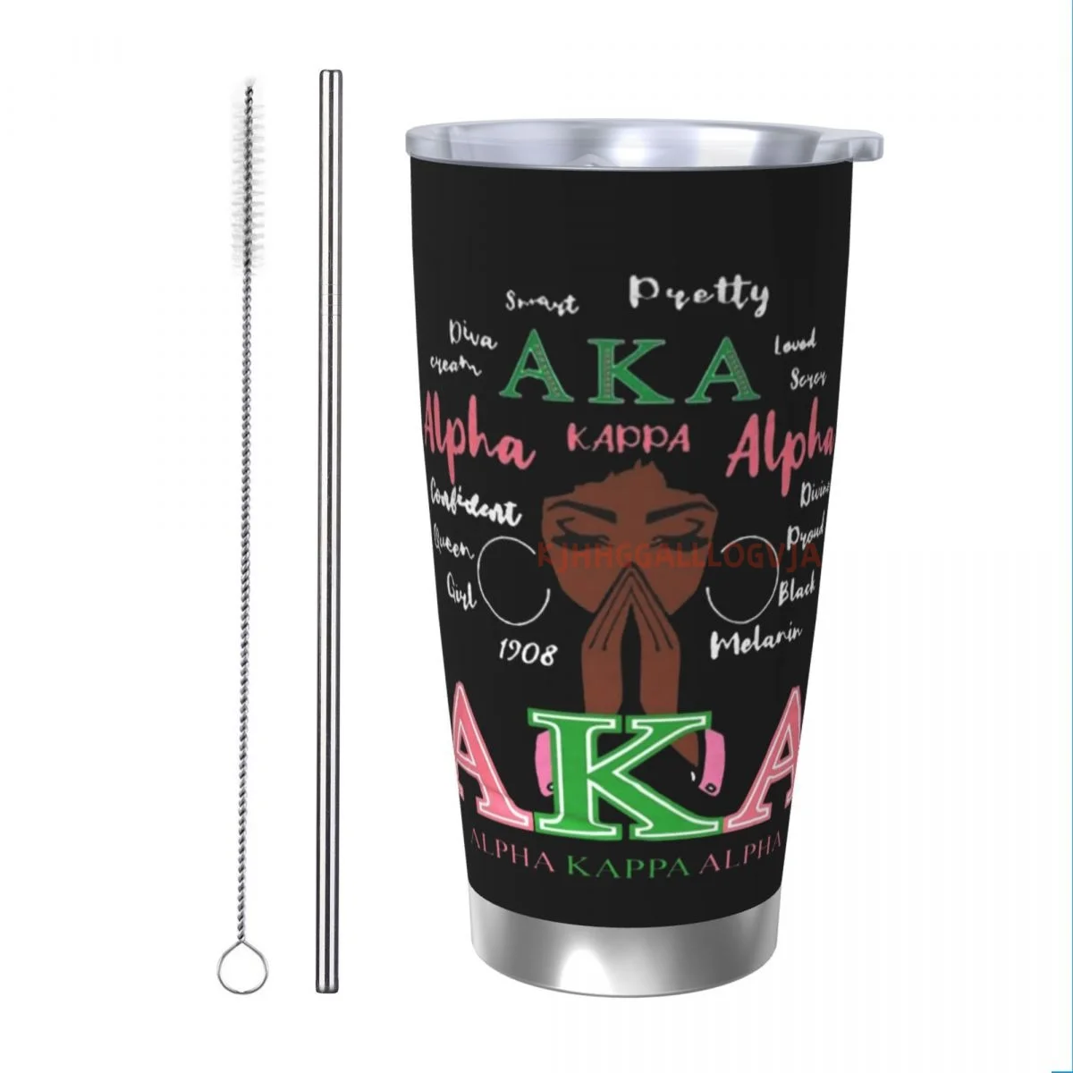 كوب قهوة حراري معزول من الفولاذ المقاوم للصدأ سعة 20 أونصة من AKA مع غطاء بهلوان لزجاجة السيارة والمكتب والمنزل