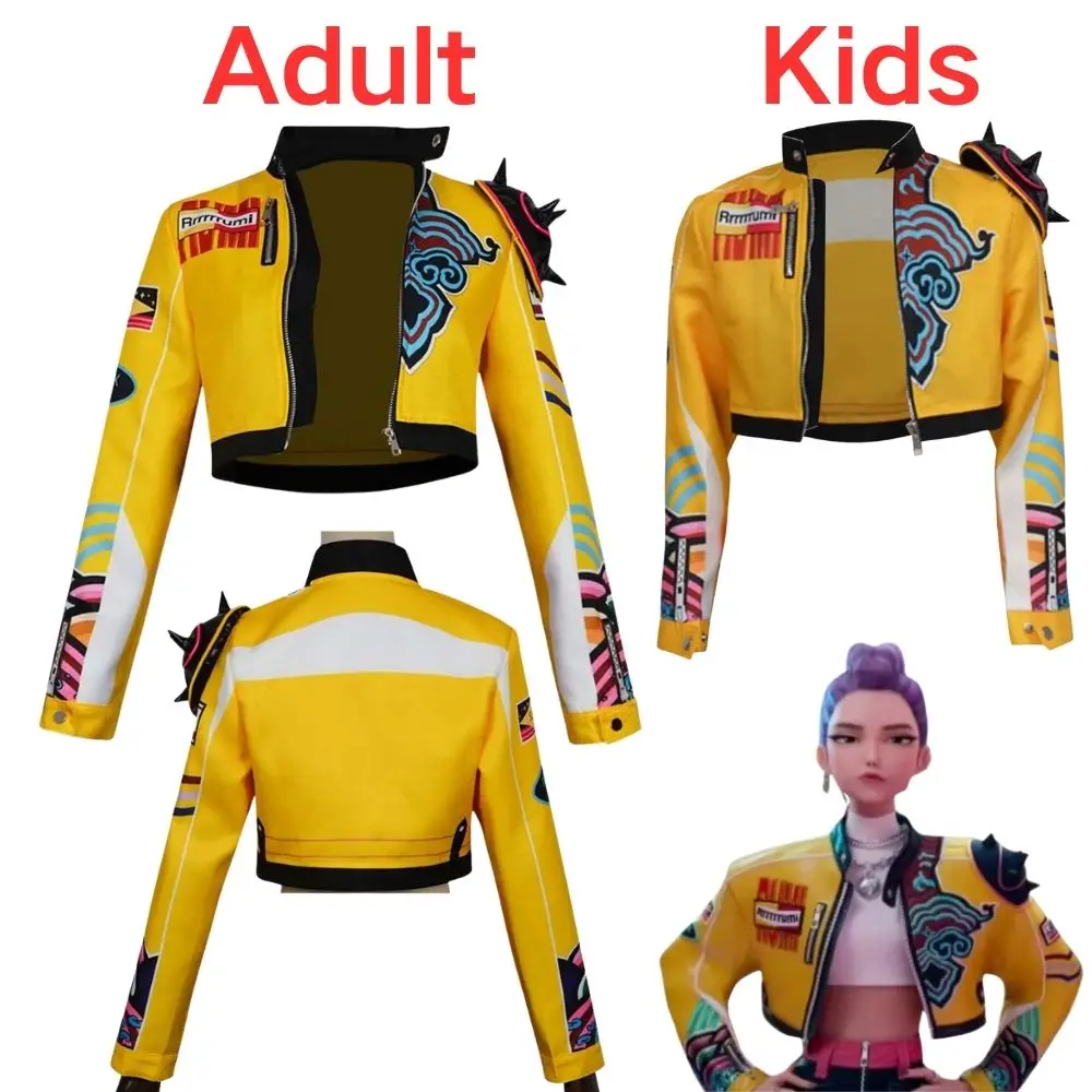 

Adult Kids Kpop Demon Hunters Rumi Cosplay Jacket Coat Costume for Women Girls Jacket Roleplay Outfits Halloween Carnival Suit