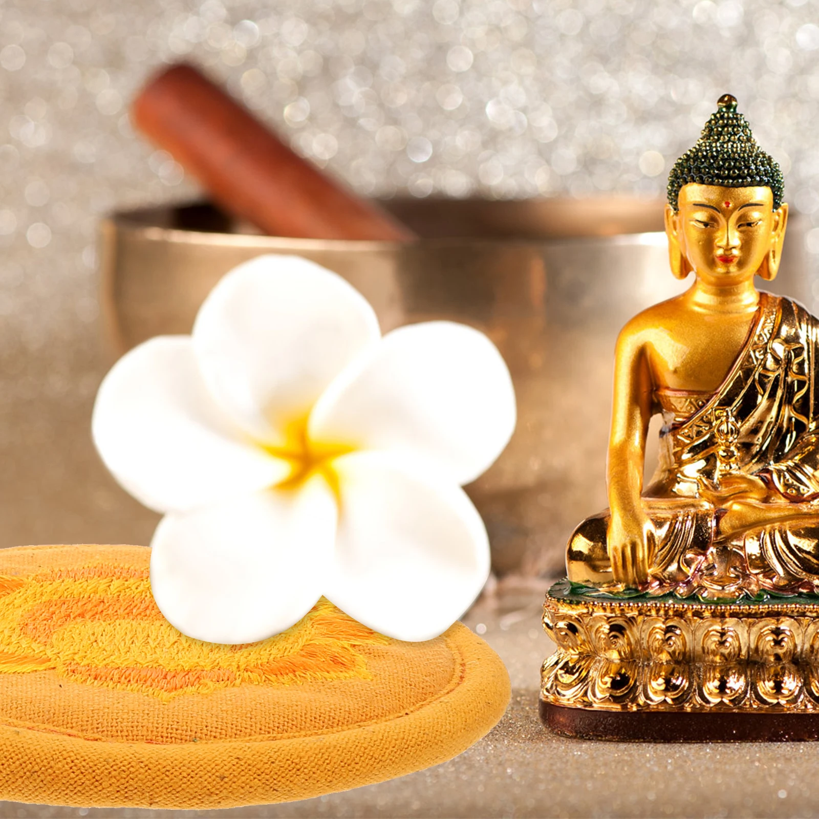 

Embroidered Teapot Pad Buddhist Sound Bowl Rounded Cushion for Long-Term Practice and Meditation Ritual Implement Accessory