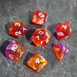 7Pcs/Set Phoenix Rebirth Dice for DND Dungeons and Dragons Table Games D&D RPG Tabletop Roleplaying