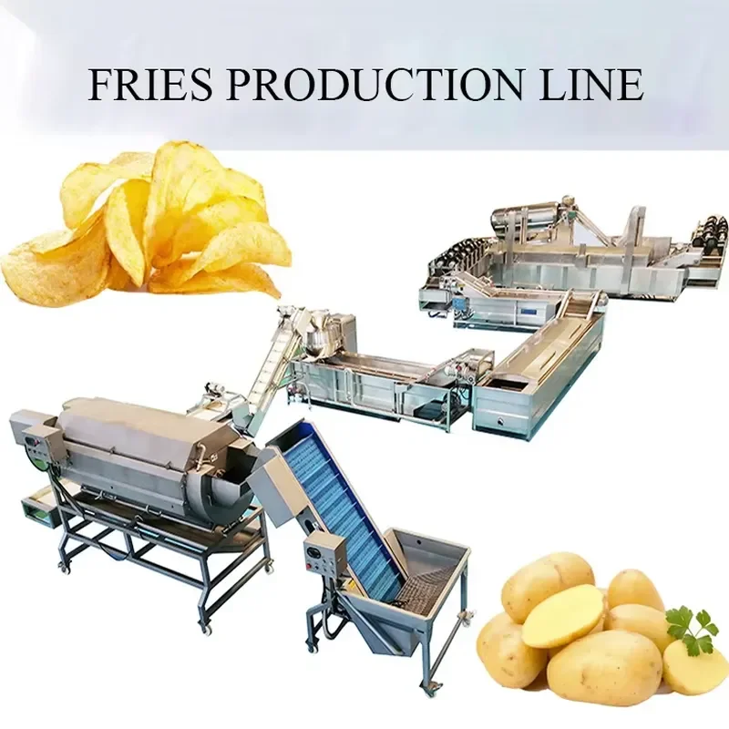High Temperature Frying System for Small Scale Potato Snack Production Small French Fries Production Line