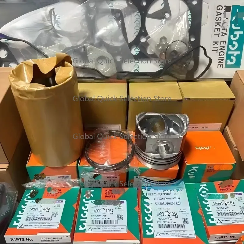 D902/D782/D722/D1105/D1505/D1703/D1803/V2607/V2203/3307/V3800/2403  Cylinder Liner Kit for Kub-ota Engine Parts Overhaul Kit