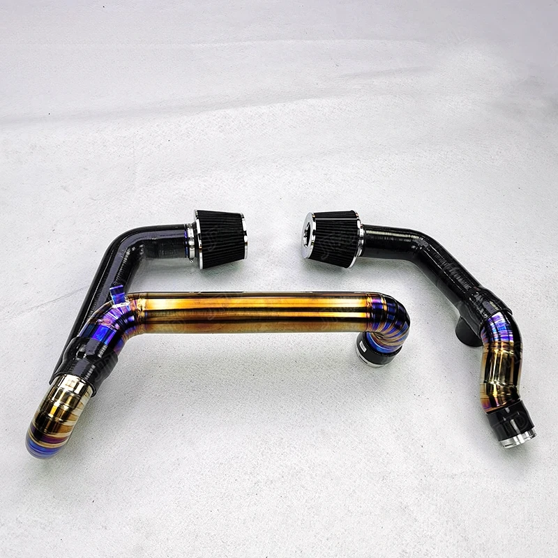 

New for G8X M3 M4 Front Mount Burnt Gold Silicon Black Titanium Intake Pipe for S58 Engine