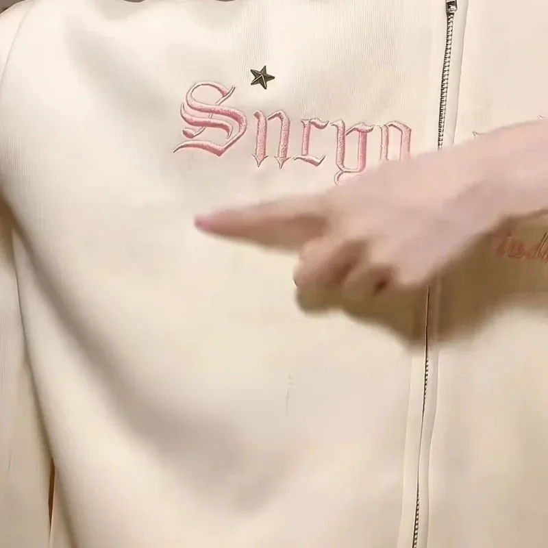 Autumn Winter Youths Japanese Style Fashion Plus Velvet Clothes Kawaii Hoodies for Women Sweet Girls 3D Decoration Zip-up Jacket