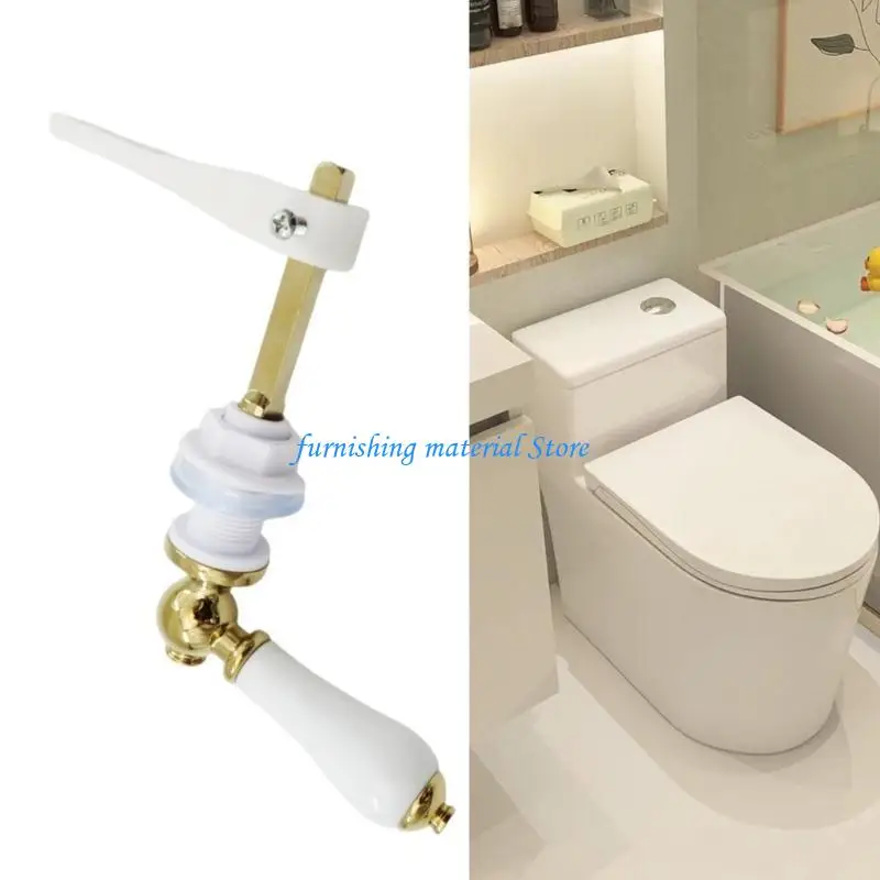 

Y5GD Ceramics Flush Handle Metal Base Zinc Alloy Tone Finish Seamlessly Integration with Bathroom Decoration