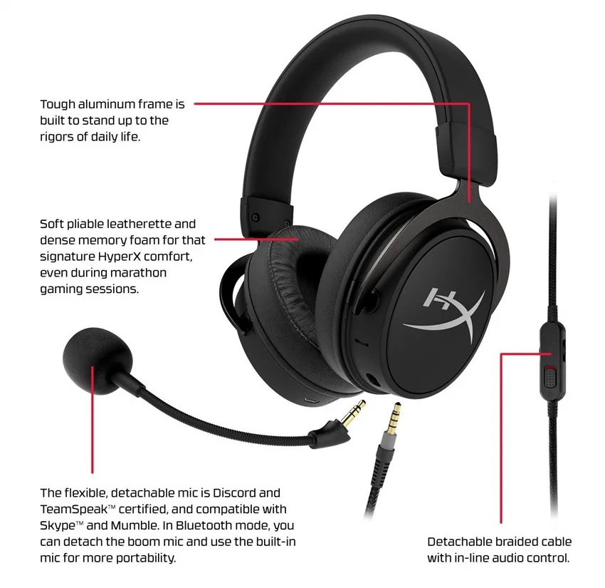 HyperX Cloud MIX headphones Wired Wireless Detachable Microphone Gaming Headset Original 100% wholesale