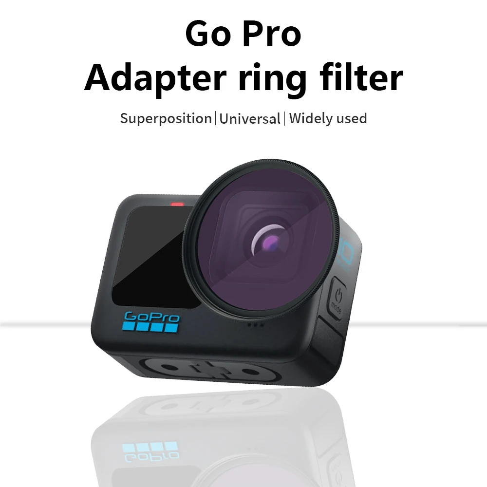 Berlaku untuk GoPro9/10/11/11mini/12 cincin adaptor filter ND peredupan CPL polarisasi perlindungan UV aksesori hitam