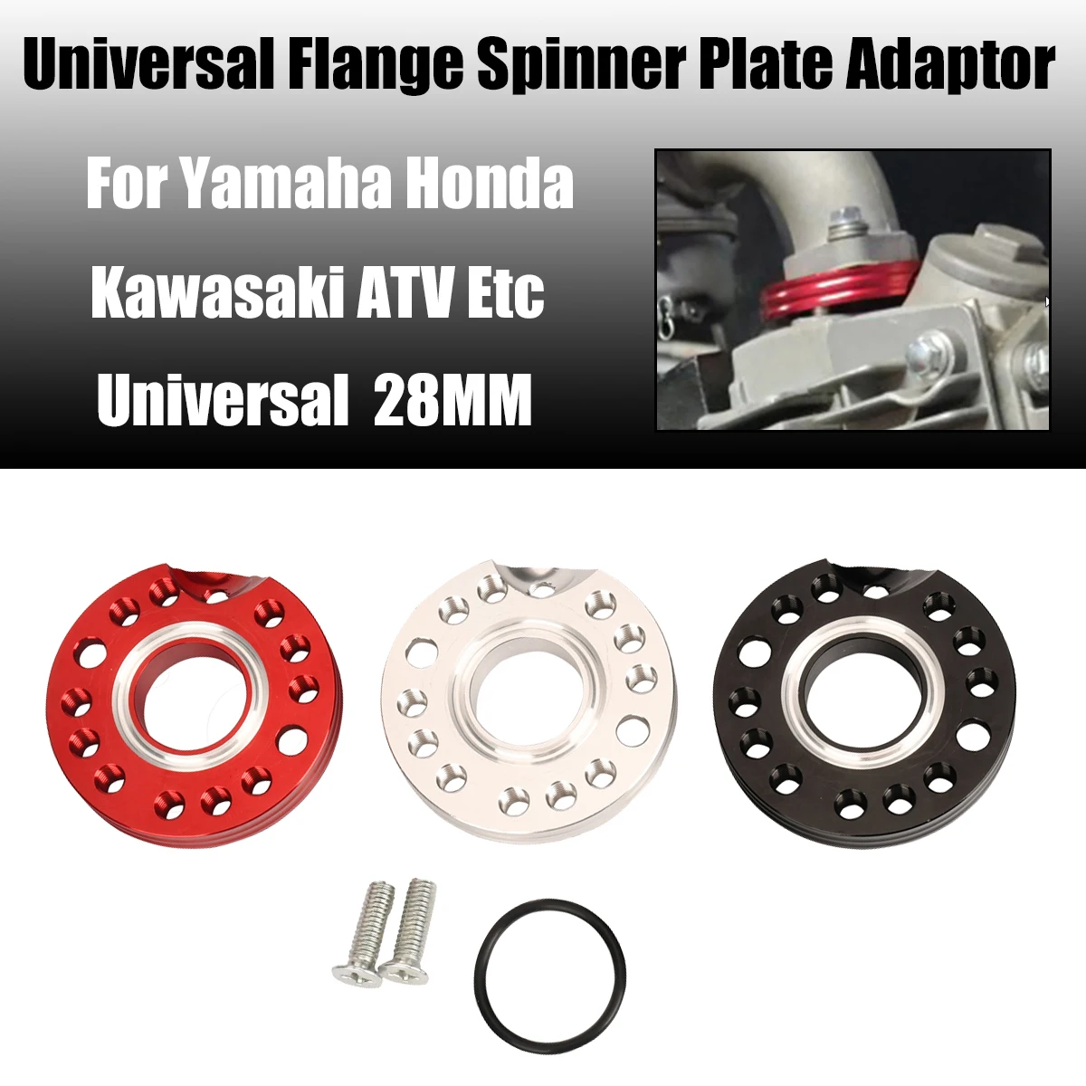 ATV Motorcycle CNC Carb Carburetor Inlet Manifold Adjuster Universal Flange Spinner Plate Adaptor For Yamaha Honda Kawasaki Etc