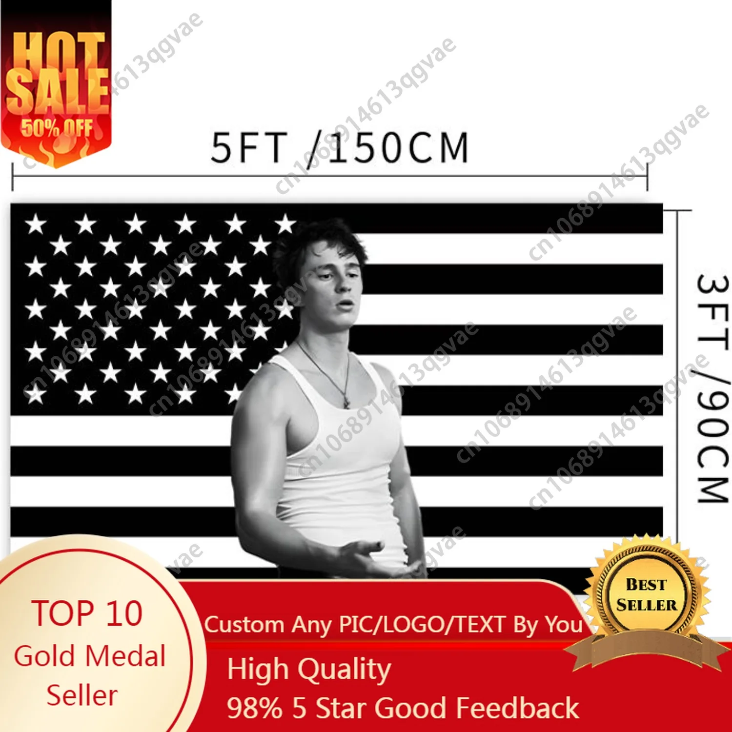 

Rafe Cameron Flag Drew Starkey Merch American Flag Black Tapestry Funny Poster Durable Man Cave Wall Banner Custom Decoration