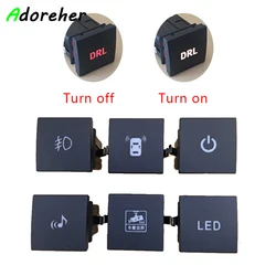 Car Red LED DRL Light Button Radar Power On Off Fog Lamp Music Mirror Heat Switch For VW Golf 6 MK6 Jetta Scirocco 2006-2012