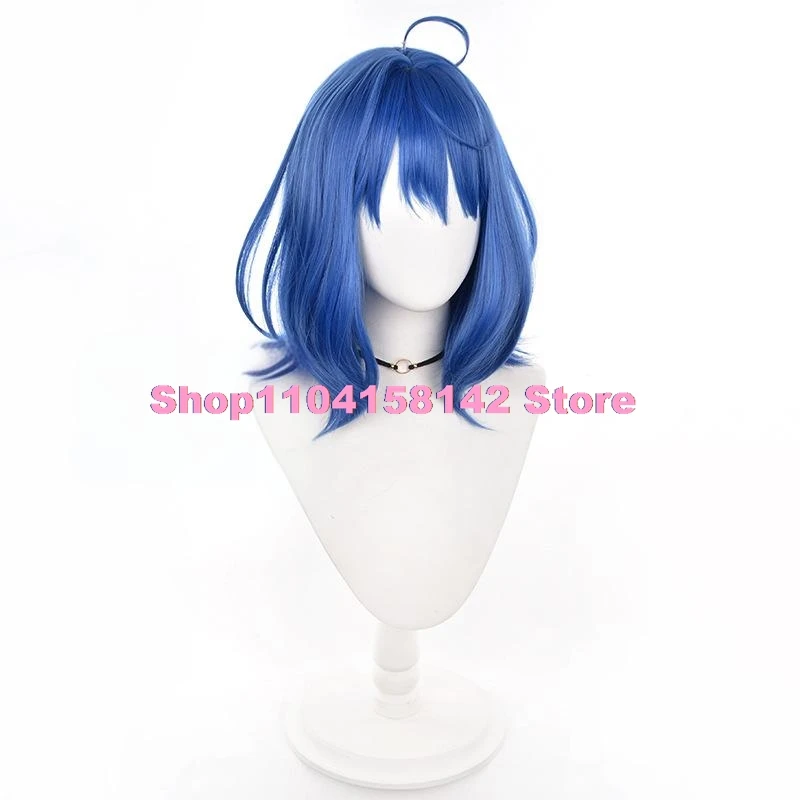 Anna Yanami Cosplay Wig Anime Makeine 45cm Short Hair Blue Wig Cosplay Heat Resistant Synthetic Wig for Adult girl Cosplay Party