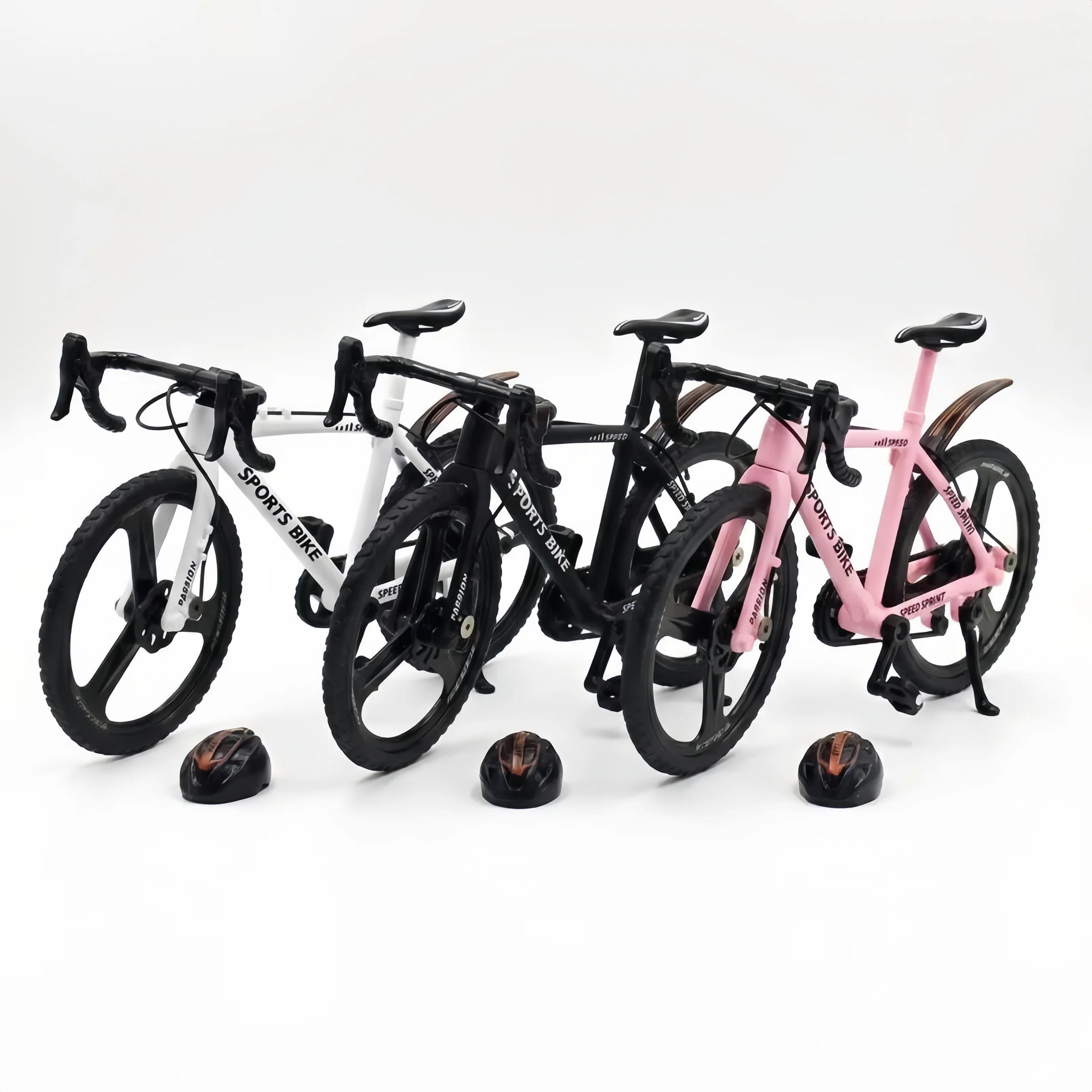 1:10 Scale Bicycle Model Figurine, Comes with a Mini Helmet. Suitable as a Gift, Collectible, Decoration, or Desktop Ornament.