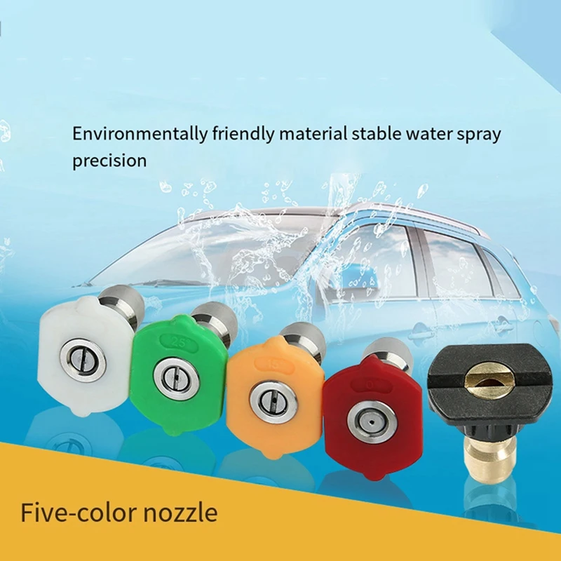 High Pressure Water Nozzle 0°15°25°40°65° For Quick Connector Car Wash Garden Irrigation Easy Install Easy To Use