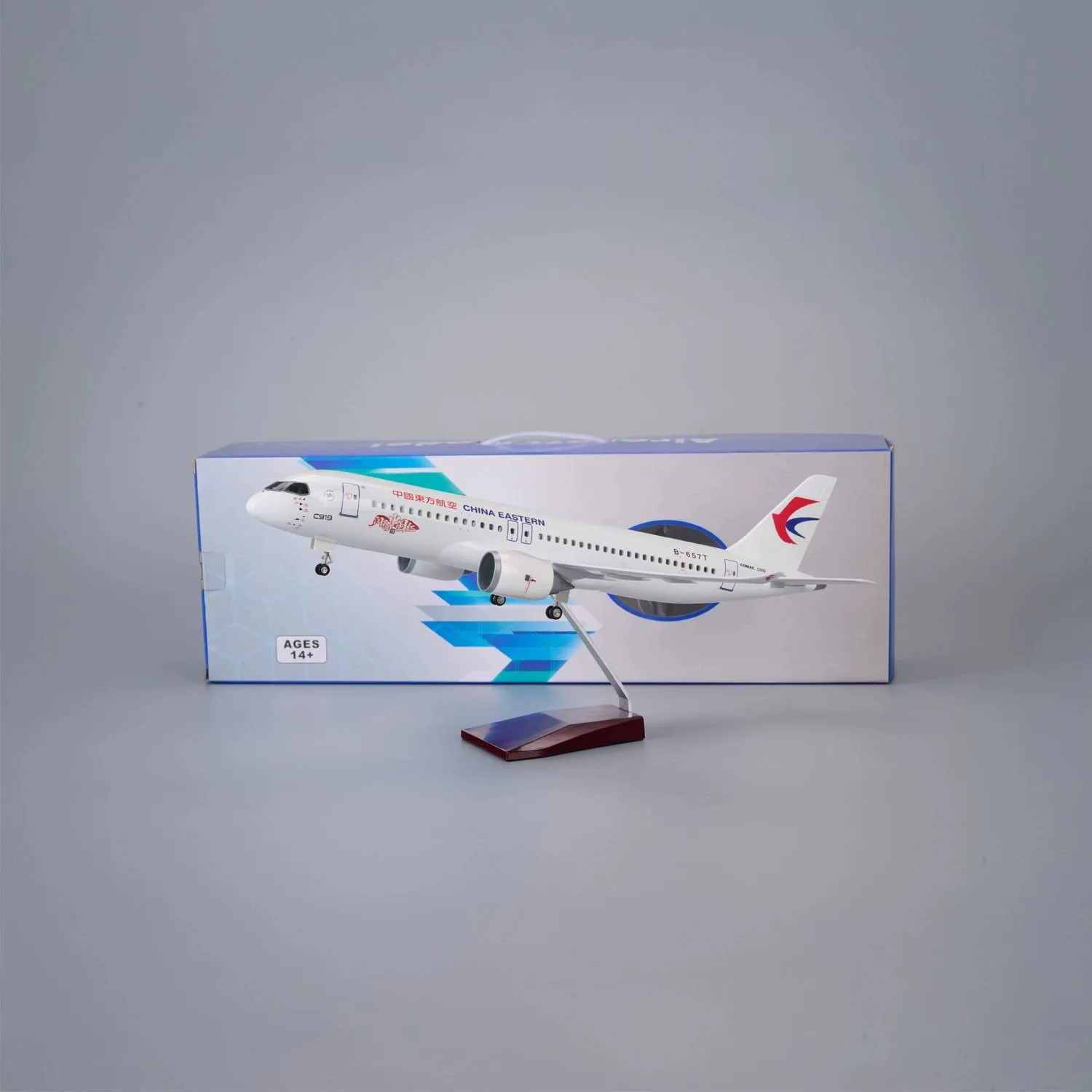 

C919 China Eastern Airways Red Model Resin Scale 47cm For Aircraft Kids Toys For Collections and Displays Collected Gift By