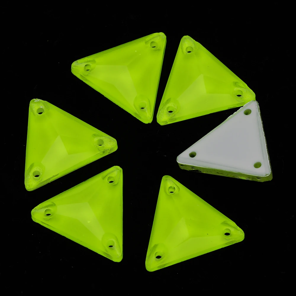 3270 Dreieck 16mm Fluoreszierende Leuchtende Neon-Acryl-Strasssteine für Jacken, DIY-Schmuck und Kleider – Detail 8