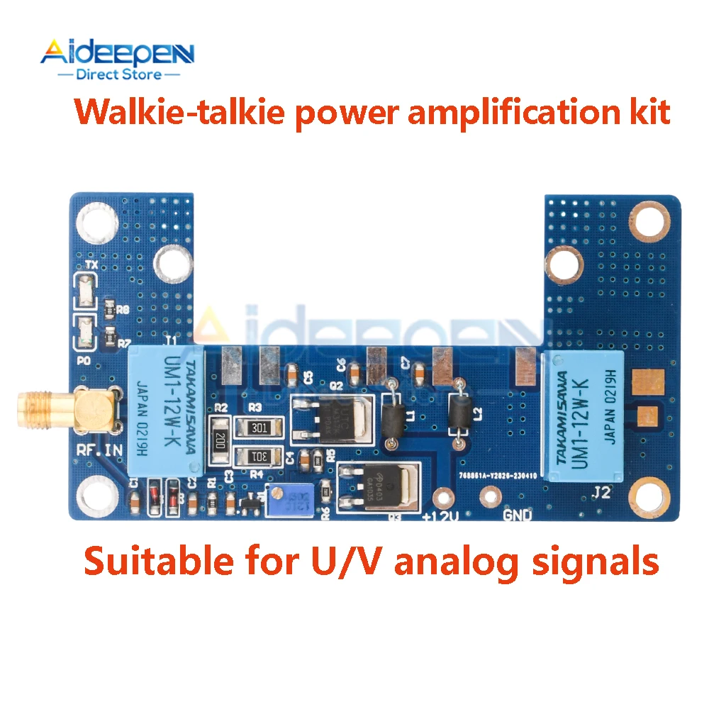 RF Power Amplifier Board Transceiver Circuit PCB Walkie-talkie DC 10-13.8V 10-80W DIY Module