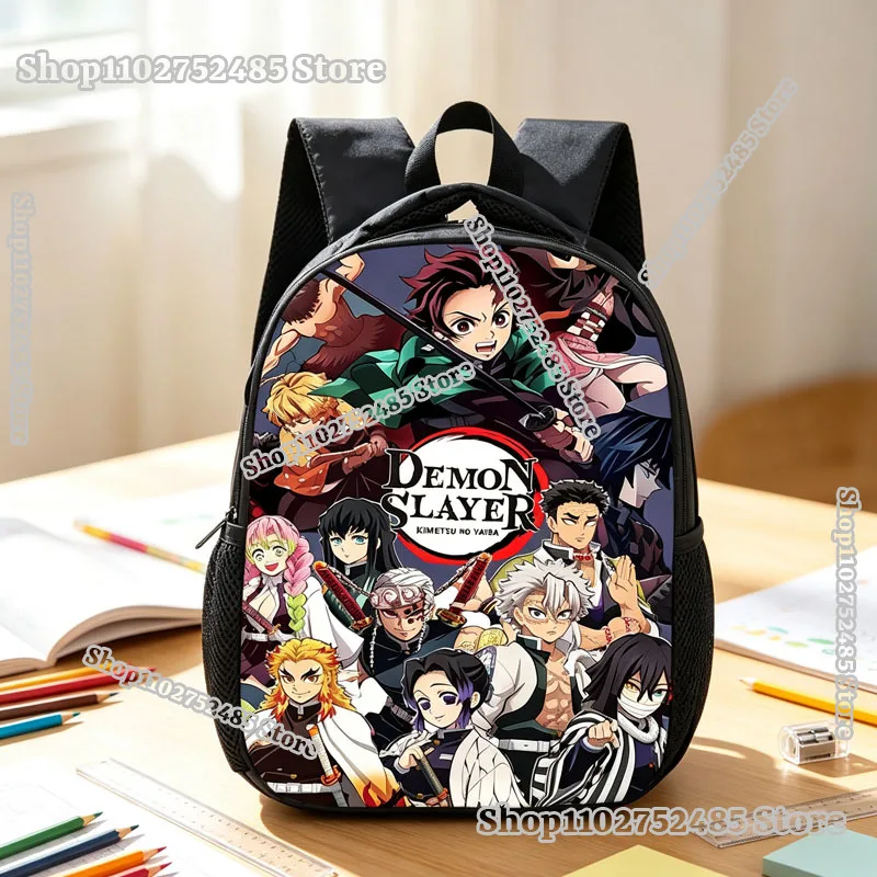 Anime Demon Slayers Backpack Game Cartoon Tanjiro Nezuko Print Schoolbag Student Bookbag Back To School Bags Christmas Gifts view 2