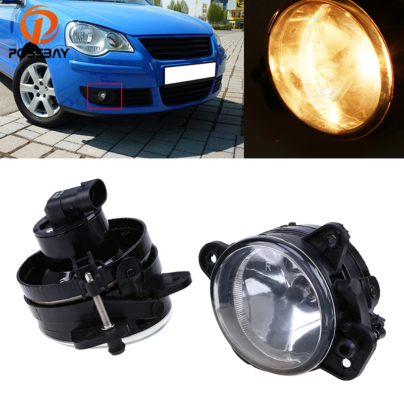 POSSBAY Samochodowe przednie światło przeciwmgielne do Volkswagen Polo 9N3/MK4F 2005-2009 Halogenowe światło przeciwmgielne do VW Crafter 2006
