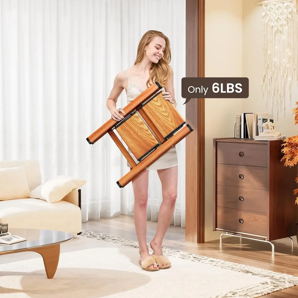 سلم قابل للطي مع دواسات واسعة مضادة للانزلاق، ألومنيوم خفيف الوزن، قوي ومتين، يدعم 300 رطل، مثالي للمنزل والوزن #4