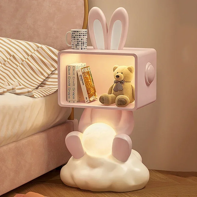 

Minimalist Lamp Nightstands Living Room Small Space Kawaii Cute Narrow Coffee Bedside Table Design Bedroom Unique Furniture