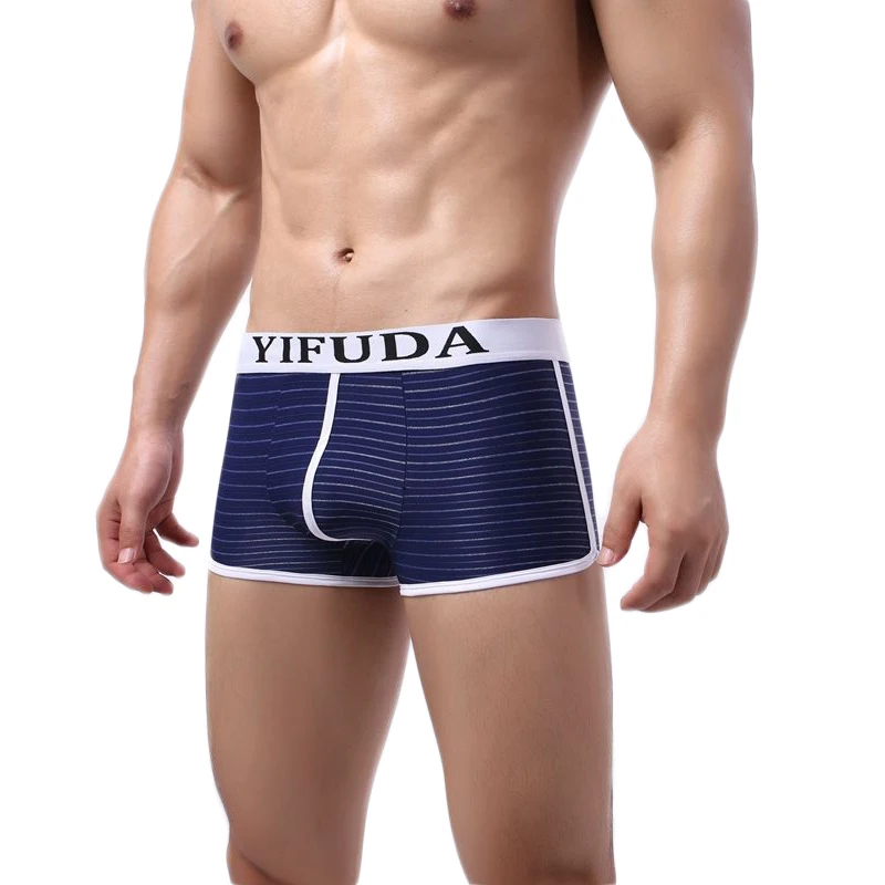 

Boxers Men's Underwear Striped Low Waist Breathable U Convex Sexy Men Boxers Underpants Shorts