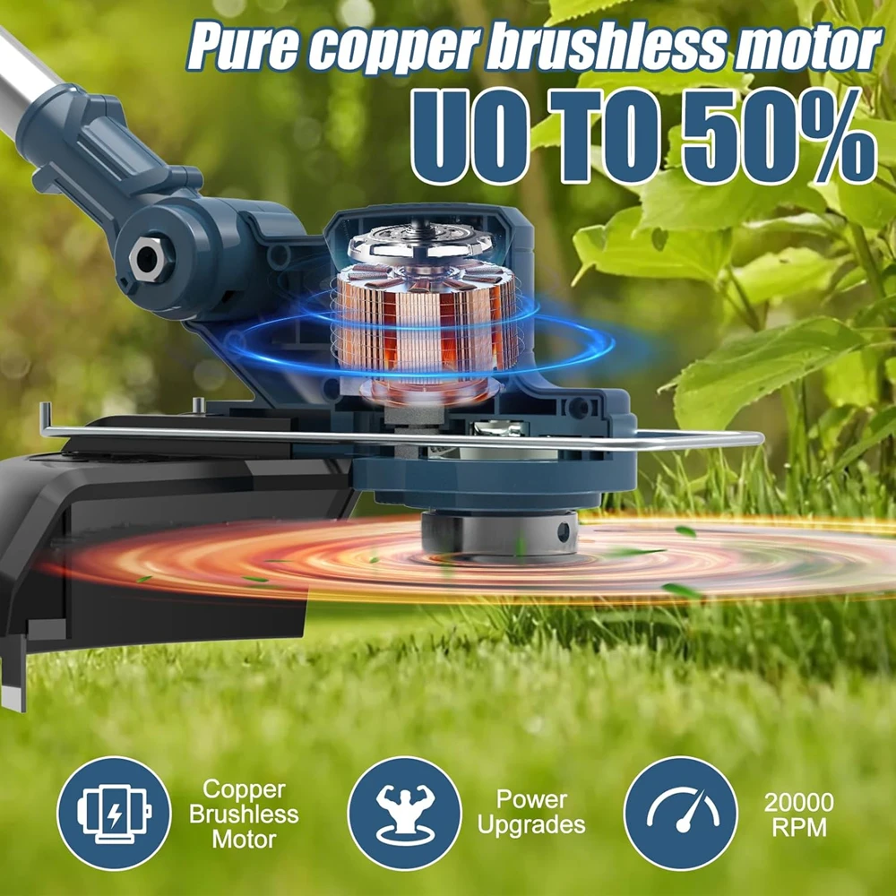 Brushless Electric Lawn Mower Cordless Grass Trimmer Branches Shrub Pruning Cutter Garden Tools Line Reel For Makita 18V Battery