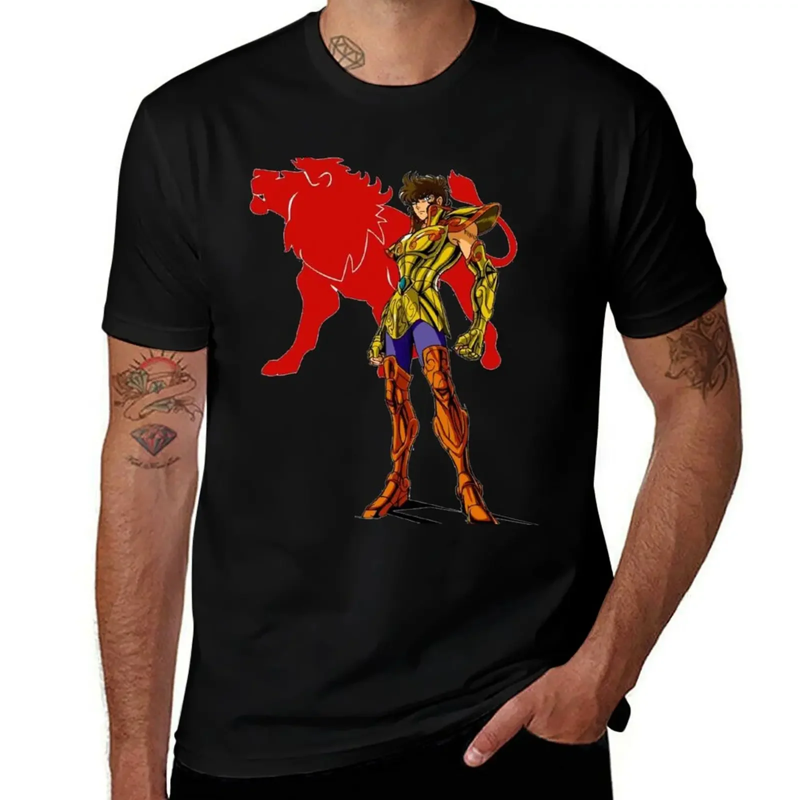 Gold Knight of the Constellation Leo T-Shirt shirts graphic oversizeds t shirts men