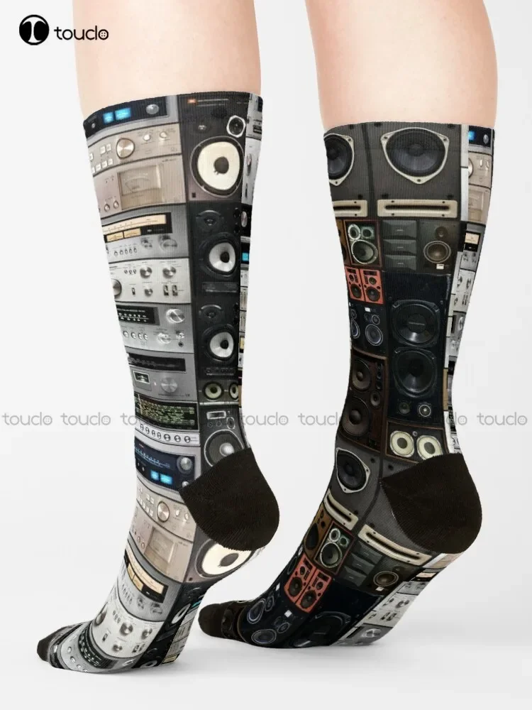 Hifidelity Hi-Fi Hi-Fi аудио аналоговые винтажные носки Hi-Fi носки для девочек Рождественский подарок унисекс для взрослых подростков молодежные носки на заказ