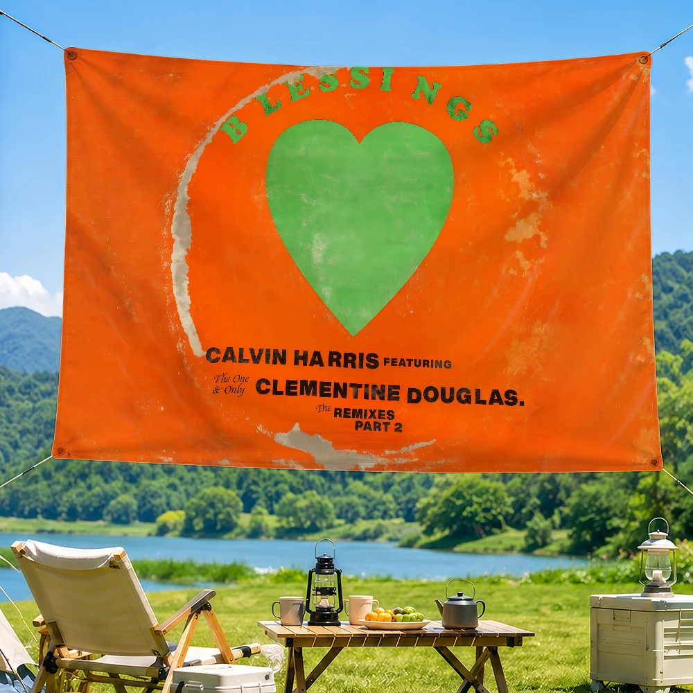 singer C-Calvin H-Harris flag Decorative Home Yard & Garden Decor Banner - Indoor Outdoor Wall Hanging Flag