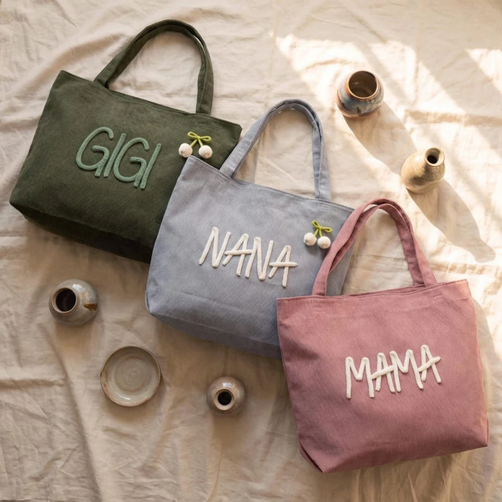 soft-tone-corduroy-tote-bag-custom-exclusive-name-text-print-users-daily-outing-casual-belongings-mother's-day-gift