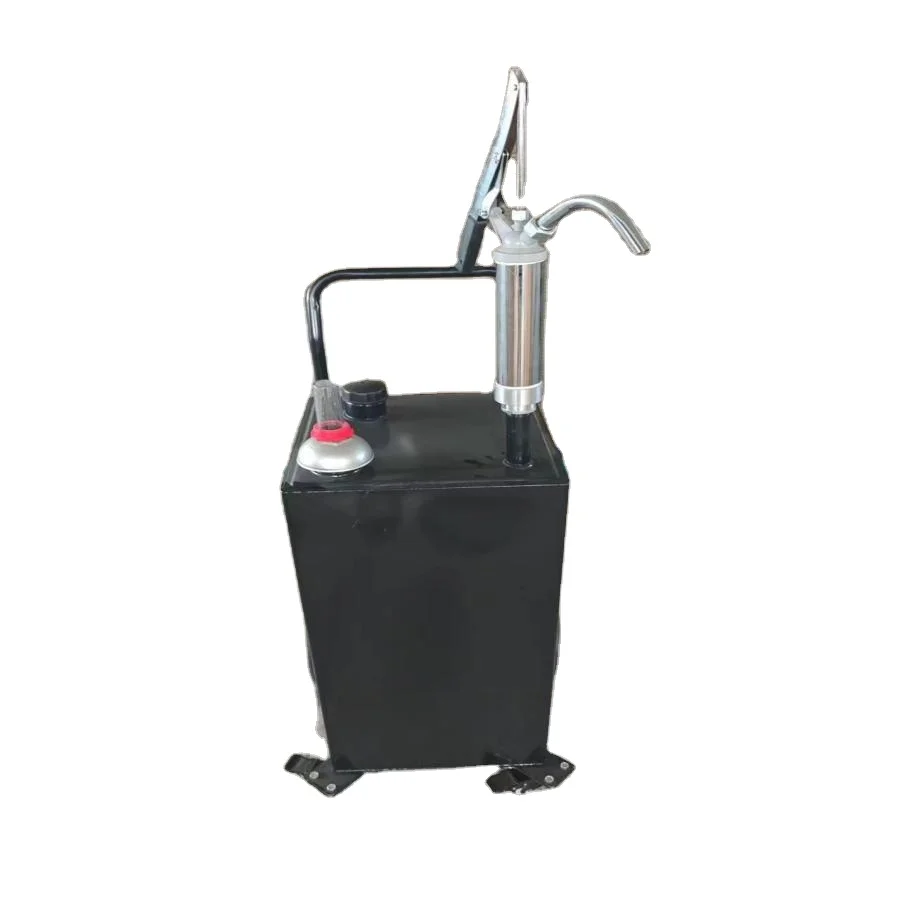 

Portable 30 Gallon Oil Gas Manual Pump Diesel Transfer Tank On-Wheels Fuel Storage For Farms