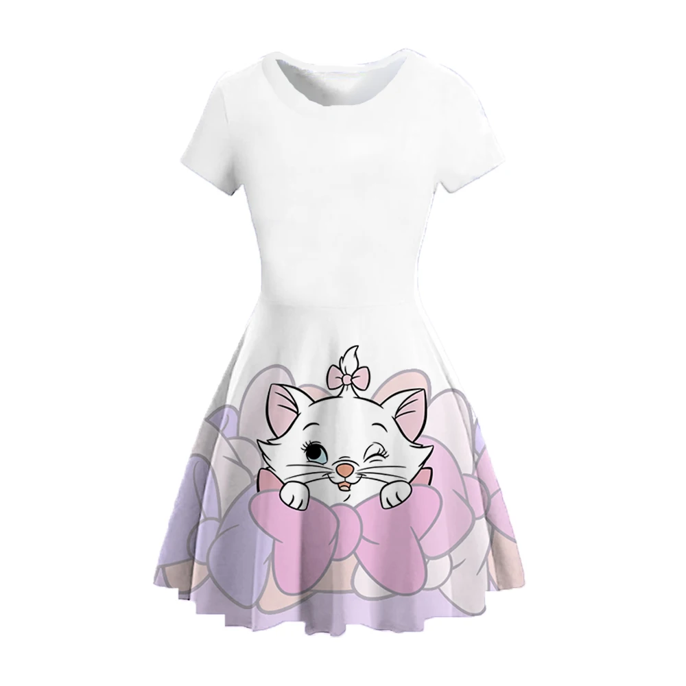 Marie cat series childlike funny cute girl dress cartoon print sweet gentle pleated skirt versatile short skirt