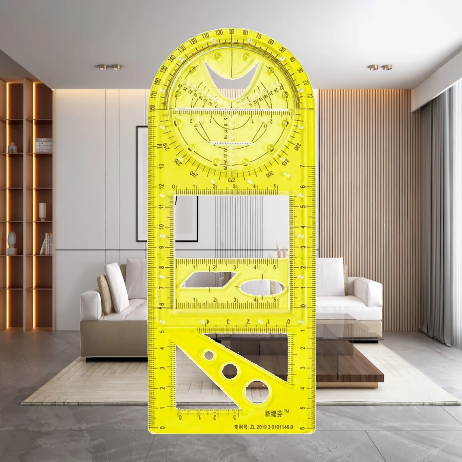 Multifunctional Geometric Ruler Mathematics Writing Office Drawing Template