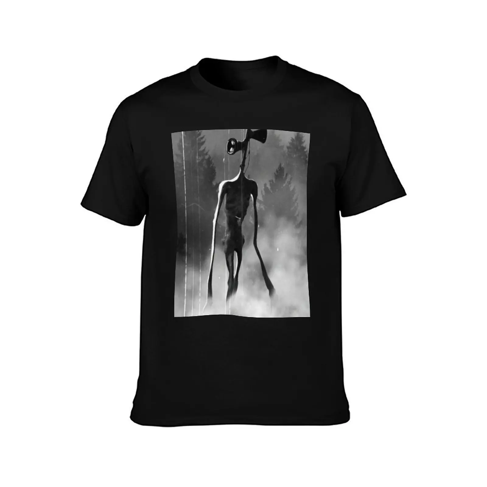 Siren head night forest backpack T-Shirt Casual Street Style Short Sleeve Tee T-Shirt