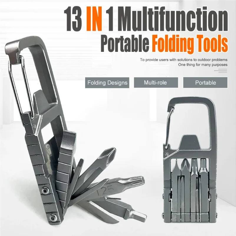 

13 in 1 Multifunction Stainless Steel Tool Combination Folding Outdoor Tools Corkscrew Screwdriver Wrench Knife Knife Keychain