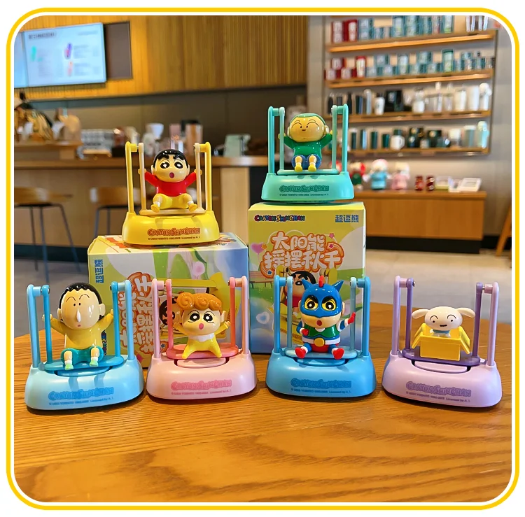 

Crayon Shinchan Swing Blind Box Solar Energy Car Decorative Ornament Anime Character Bedroom Desktop Cute Doll Gift