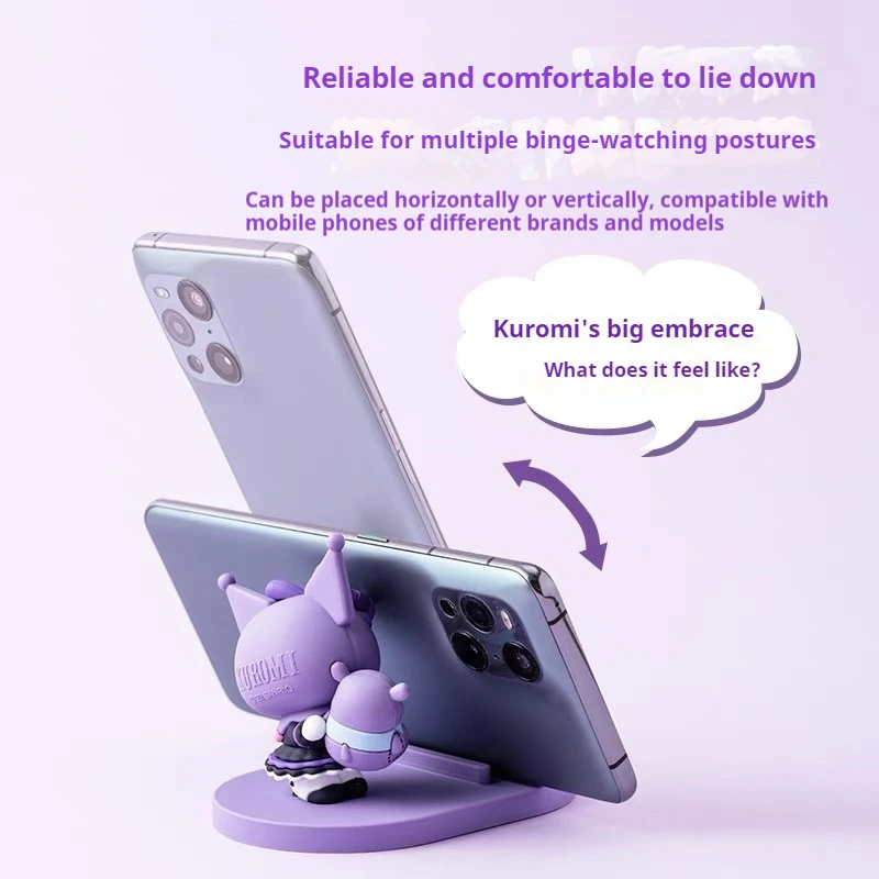 Sanlio Hello Kitty série d'anniversaire mignon sur le thème de l'anime support de téléphone portable de bureau jouet à collectionner Figure accessoire en Silicone