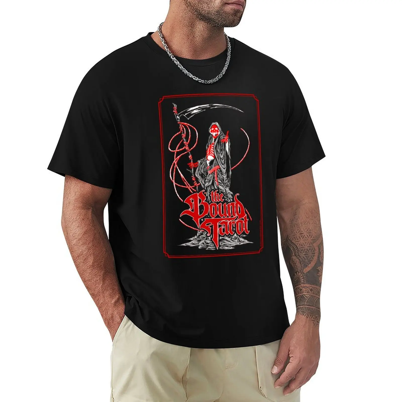 The Bound Tarot Death T-Shirt Basic Plain Short Sleeve Crew Neck Tee