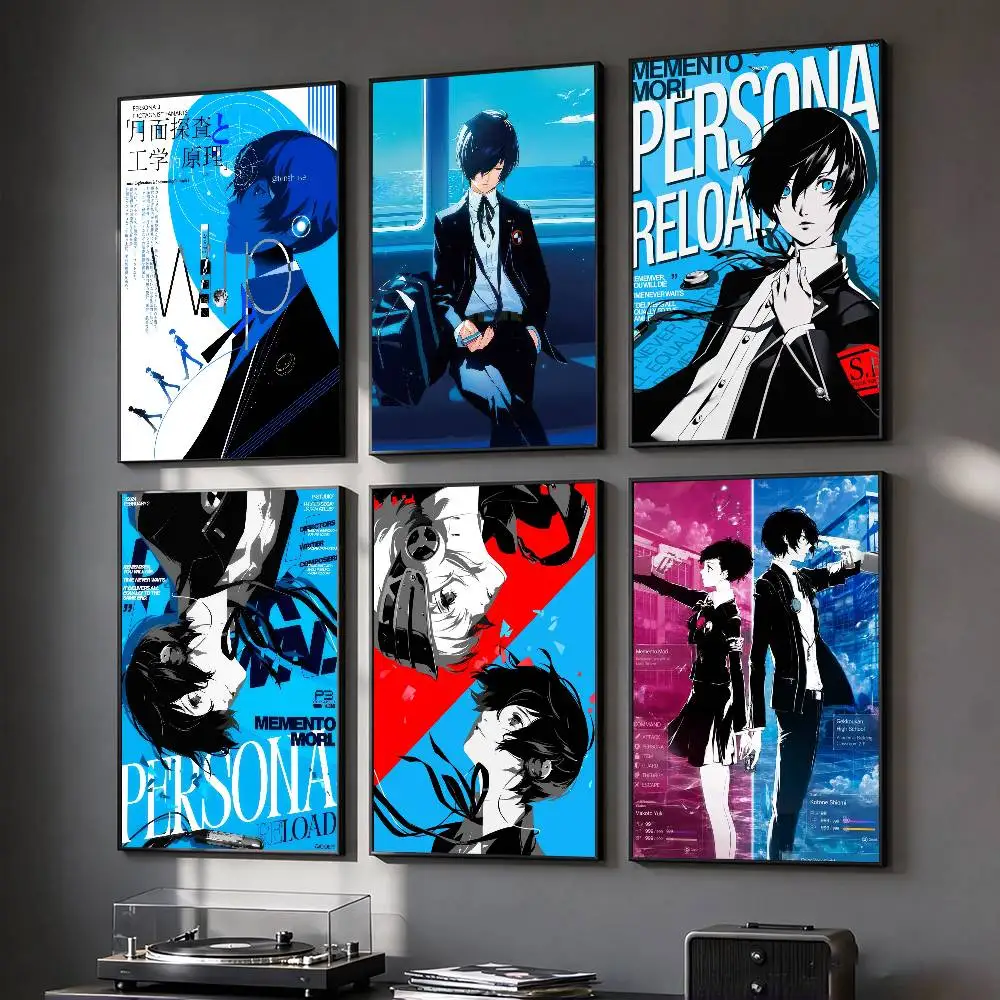 Game P-Persona 3 Reload   Anime Posters Sticky HD Quality Wall Art Retro Posters for Home Kawaii Room Decor