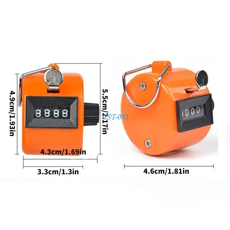 E15A Attendance Counter Pack 6 Pack, 4 Number Finger Press Counter with Side Knob for Teachers and Staff Records Daily