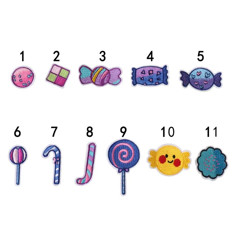 11 Stück Süßigkeiten süße kleine Patches für Kleidung Kinder genäht Eisen auf bestickte Aufkleber Pack Stoffe Diy Lot Bulk Jacken Parches – Detail 5