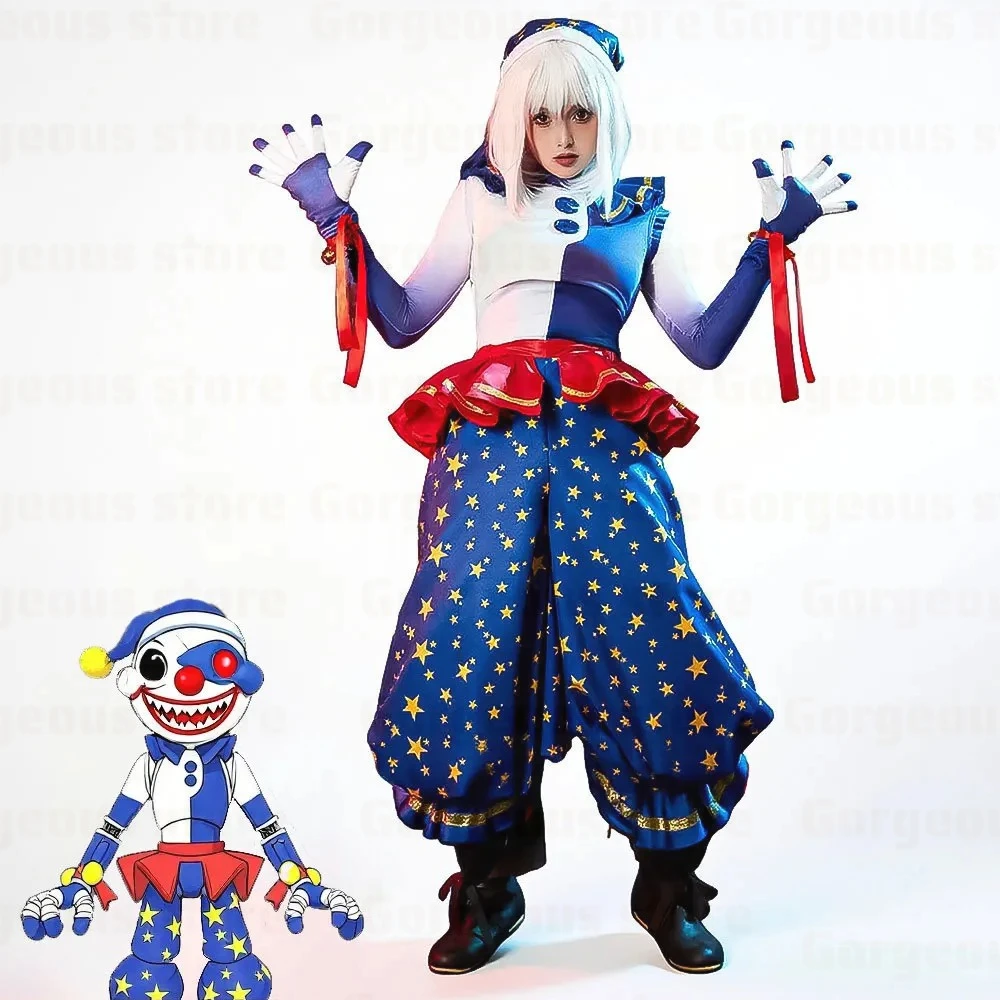 Disfraz de Payaso Moonfall para Adultos, Traje de Circo para Carnaval, Disfraz de Payaso Azul para Halloween, Conjunto de Disfraces para Actuaciones