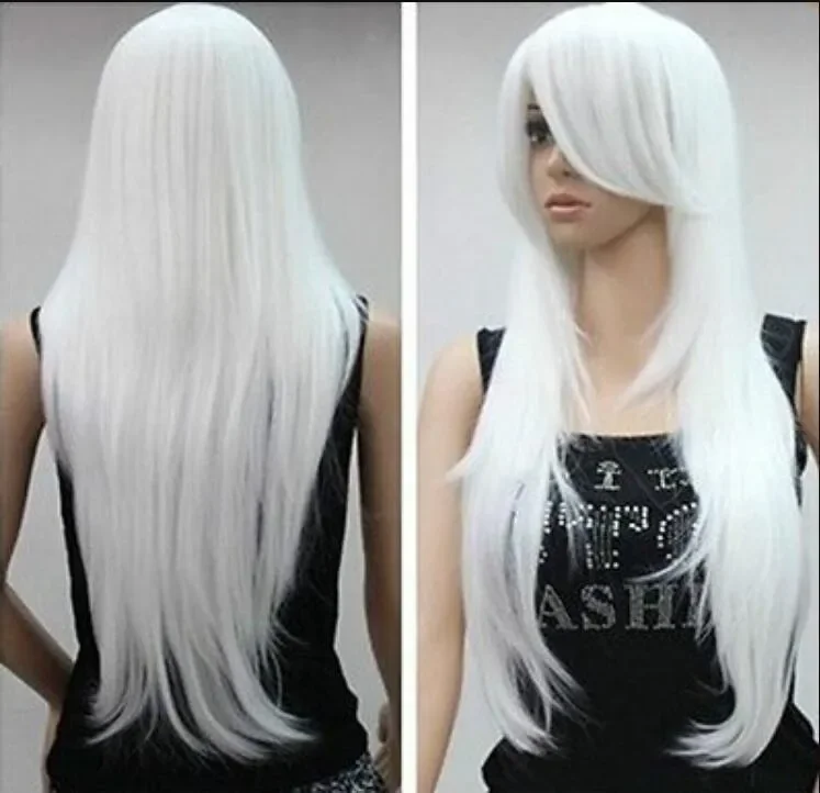 WIG  charming style long white lady's hair Wig wigs 60