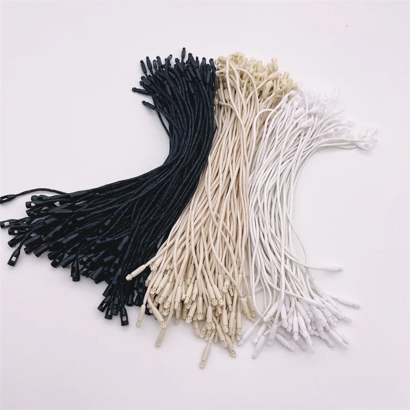 30/50/100pcs 20cm Mixed Black White Beige High Tenacity Waxed String For Backpack/Shoes/Cap Price Tag Rope Diy Clothing Tag Rope