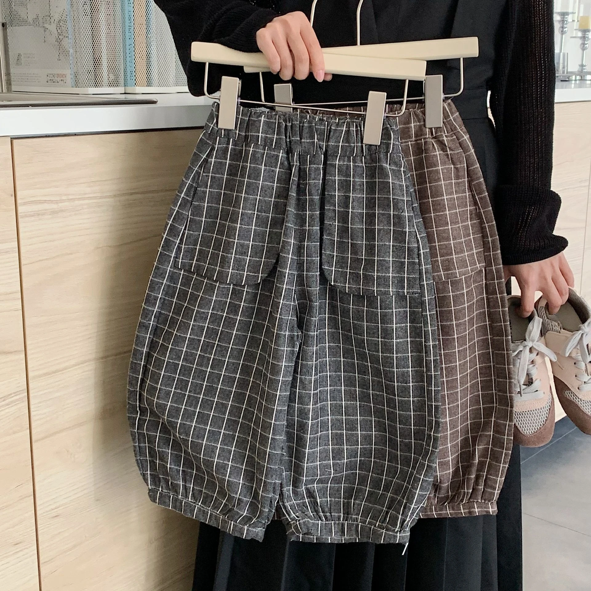 

Children's Loose-Fit Casual Pants 2025 Fall New Arrival Boys' Loose-Fit Checkered Long Trousers Baby Pants Fashion