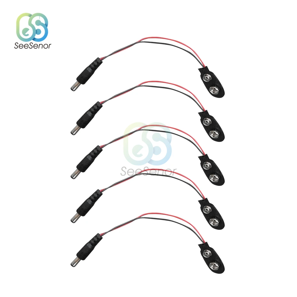 5ชิ้น/ล็อต15ซม.9V แบตเตอรี่สายไฟ Power ปลั๊ก DC 9V ชายสายแบตเตอรี่อะแดปเตอร์แจ็ค DIY แจ็คแบตเตอรี่หัวเข็มขัด