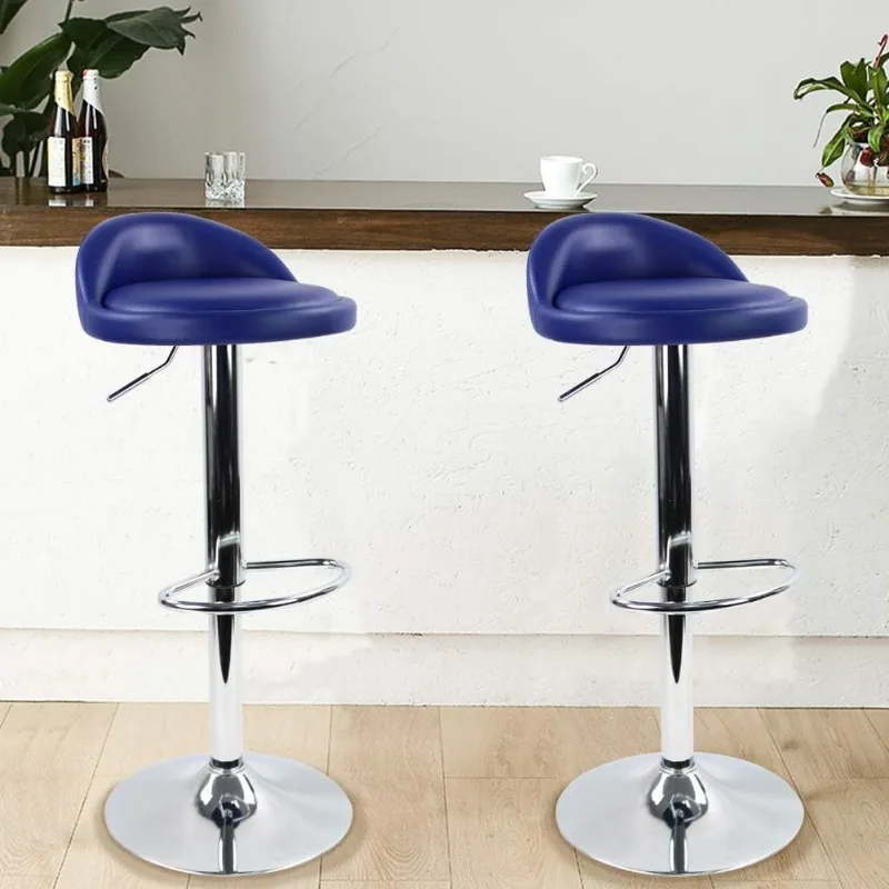 Kktoner Pu Lederen Ronde Barkruk Met Rugleuning In Hoogte Verstelbare Draaibare Pub Stoel Thuis Keuken Barkrukken Rugleuning