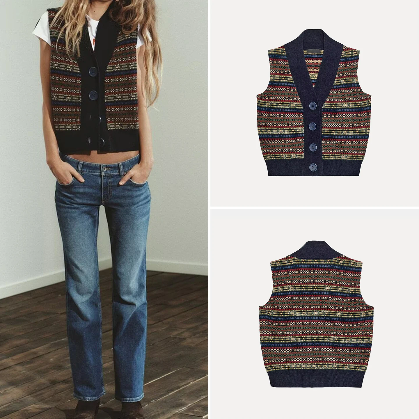 Lose Gestrickte Weste 2025, Herbst Neue Sle frauen Pendler Sle Floral Stickerei Casual ort Sve V-Ne Taste Damen top